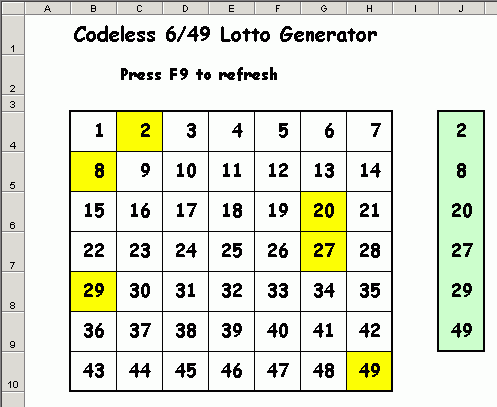 lotto 649 random number generator