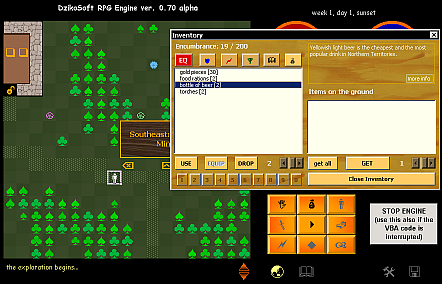 RPG.XLS 0.70a engine screenshot